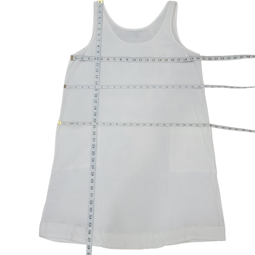 Aimee Kestenberg White Gauzy Waffle-knit Loungewear Cover-up Dress Women’s L - Picture 14 of 16
